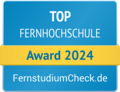 Top Fernhochschule Award 2024 von FernstudiumCheck.de